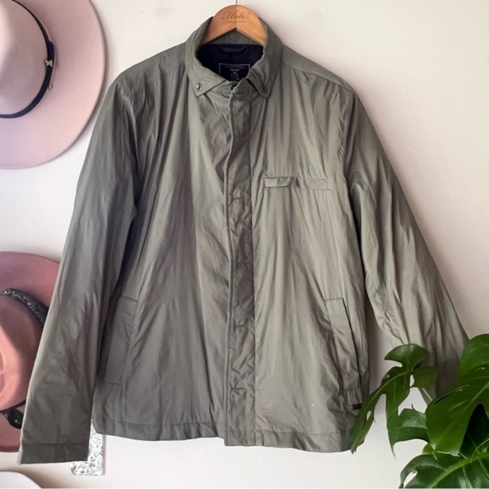 MAKER & COMPANY jacket Olive green SIZE LARGE full zip‎ button front mens coat